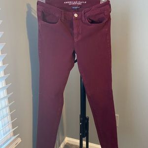 Maroon skinny jeans size 8 like new